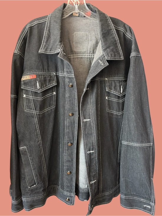 Rooky Authentic Other - Vintage Rooky Authentic Men's Black Denim Trucker Jacket - Casual Workwear